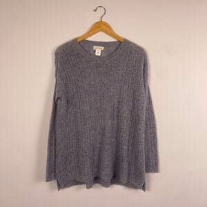 Neesh by D.A.R Alpaca Wool Cable Knit Sweater Gray Small